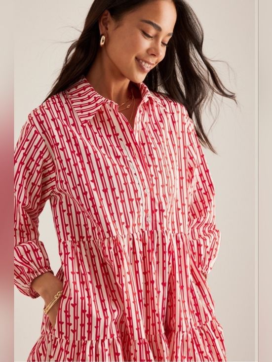 Anthropologie Dresses & Skirts - ANTHROPOLOGY X MAEVE The Bettina Tiered Mini Shirt Dress